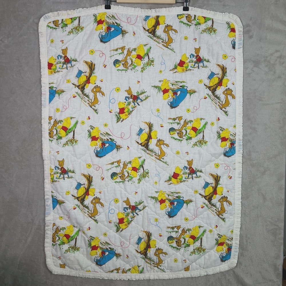 Winnie The Pooh Quilted Baby Blanket Sears Collection‎ Disney Vintage 33x43
